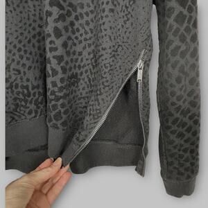 Rails Animal Print Sweater, Medium, Side Zip, Raised Velvet Texture